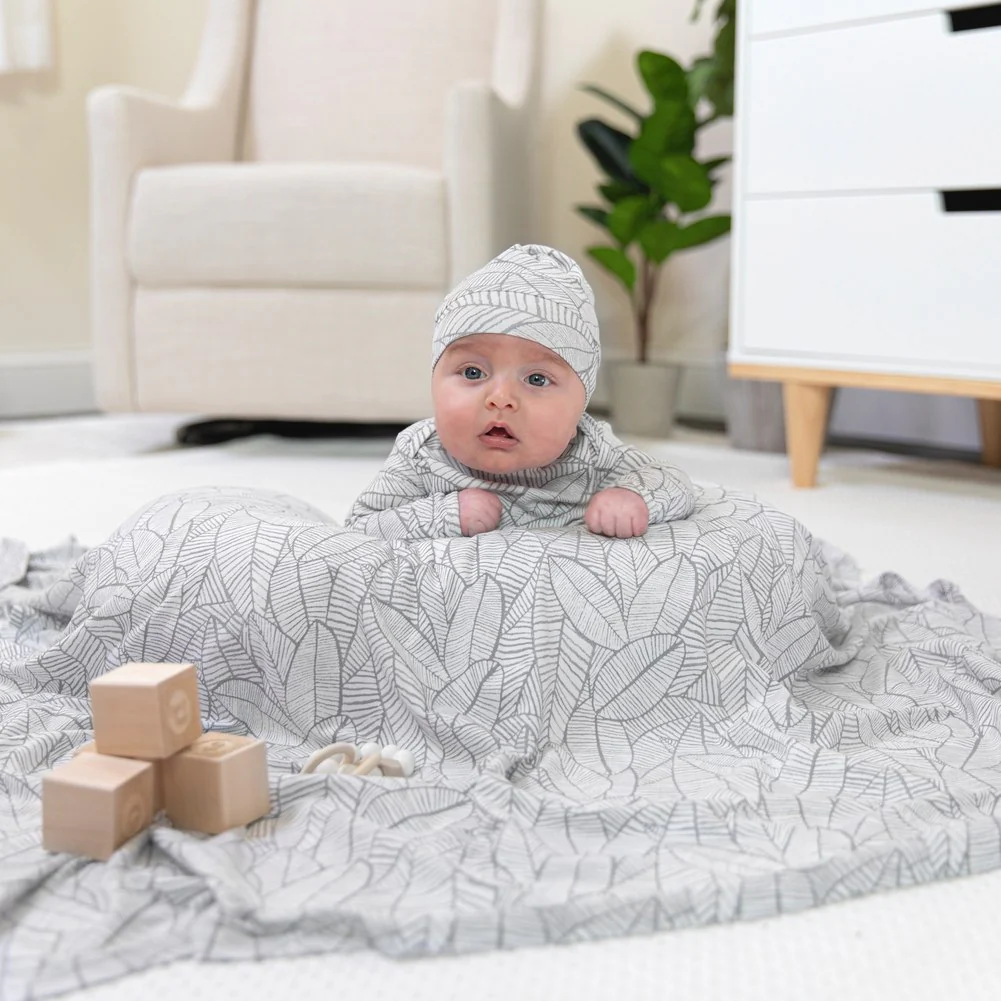 Aden + Anais Comfort Knit Swaddle Blanket - Zebra Plant - Image 6